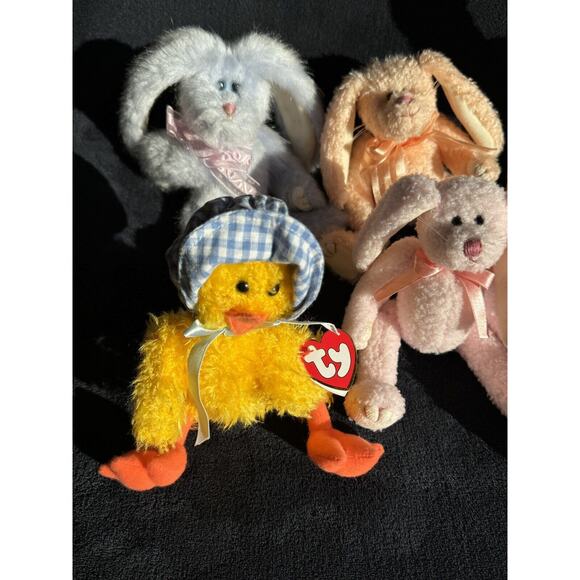 Vintage ty Attic Treasures Jointed Beanie Bunny Rabbit Easter Plush Lot 6 READ - Picture 5 of 8